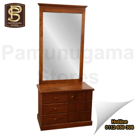 3D One Door Teak Dressing Table