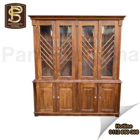 6' R Teak Display Cabinet