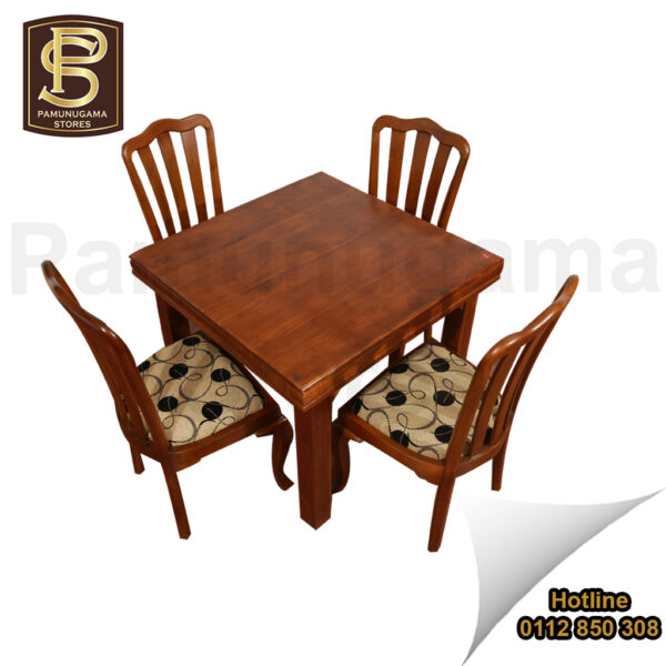 Chocolate Cut Square Teak Table