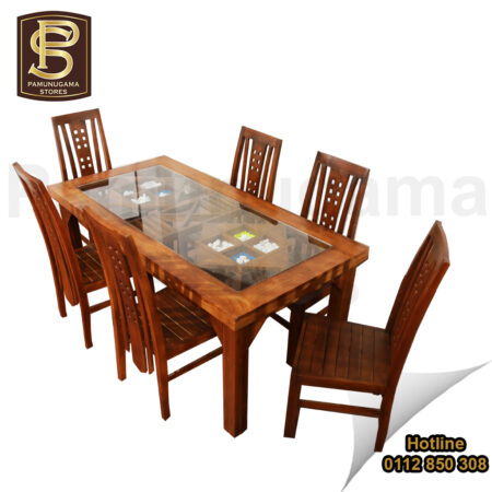 Glass Fit Rectangle Teak Table