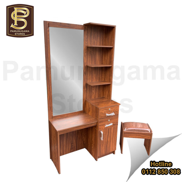 Side Rack Melamine Dressing Table with Stool