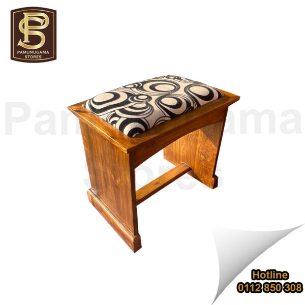 Teak Cushioned Dressing Table Stool