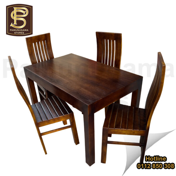 2 and half by 4 Teak Table with 4 Chairs