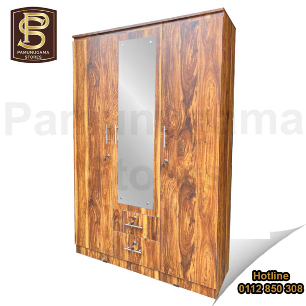 3 Doors Mirror Melamined Wardrobe