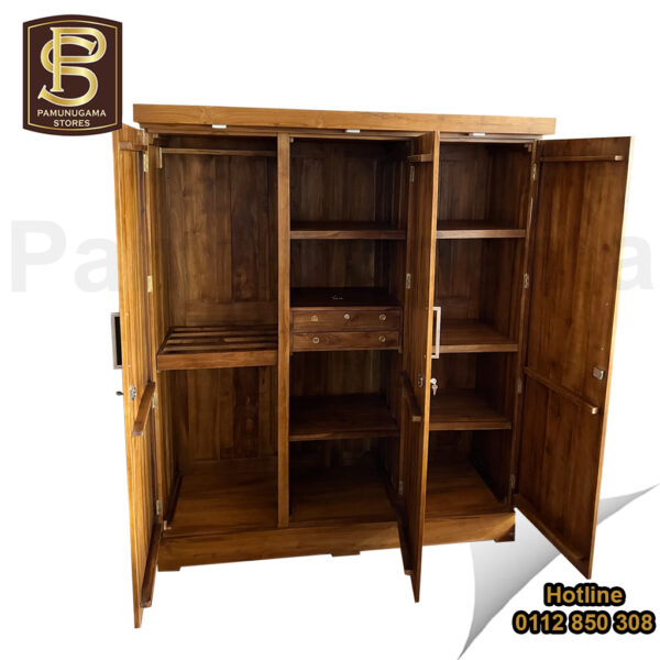 6′x7' Teak Light Box Wardrobe Inside