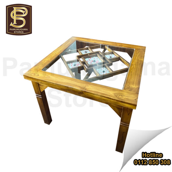 Glass Fit Square Teak Table