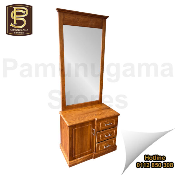 L Shaped Cupbard with 3 Drawers Teak Dressing Table