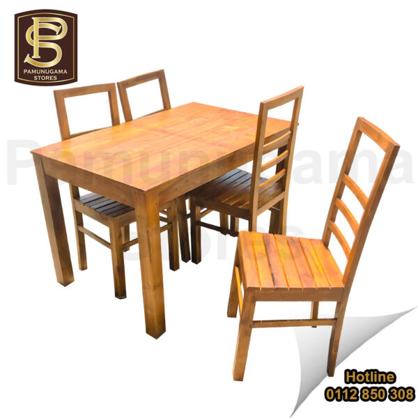 4x2 1/2 Teak Table with 4 Pati Chairs