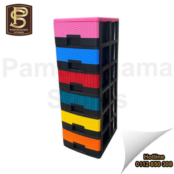 6 Drawers Plastic Cupboard Color Mix